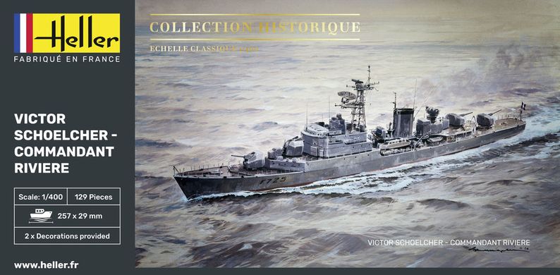 Сборная модель 1/400 Collection Historique Victor Schoelcher - Commandant Riviere Heller 81015