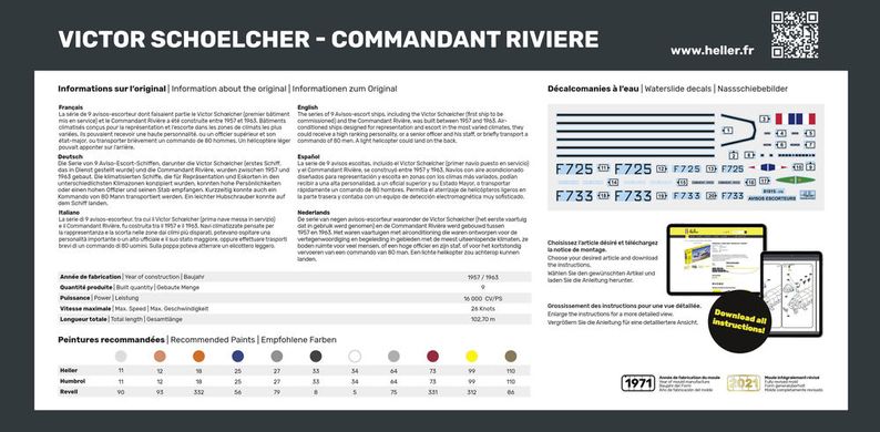 Збірна модель 1/400 Collection Historique Victor Schoelcher - Commandant Riviere Heller 81015