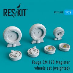 Scale Model Fouga CM.170 Magister Wheelset (Loaded) (1/72) Reskit RS72-0308, Out of stock