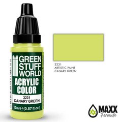 Акрилова фарба непрозора CANARY GREEN з матовим покриттям 17 мл GSW 3231