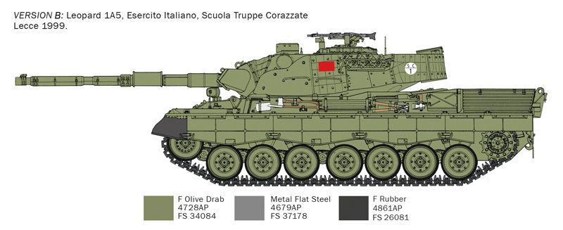 Assembled model 1/35 tank Leopard 1A5 German Main Battle Tank (MBT) LEOPARD 1 A5 Italeri 6481