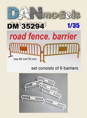 Prefab model 1/35 road fence, barrier (6 pcs.) resin DAN Models 35294