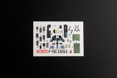 1/72 F-15C Strike Eagle Interior 3D Stickers for Hasegawa Kelik Kit K72072, In stock