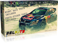 Сборная модель 1/24 автомобиль Volkswagen Polo R WRC 2015 Rallye Monte-Carlo 2015 Belkits BEL-010