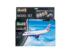 Assembled model 1/144 airplane Airbus A320 neo British Airways Model Set Revell 63840
