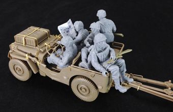 Збірна модель 1/35 Британська протитанкова гармата 6 Pdr (бортова) з вантажівкою 1/4 тонни з екіпаже