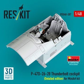 Масштабна модель 1:48 кабіна P-47D-26-28 Thunderbolt (детальна версія) для набору MiniArt 3D Reskit RSU48-0587