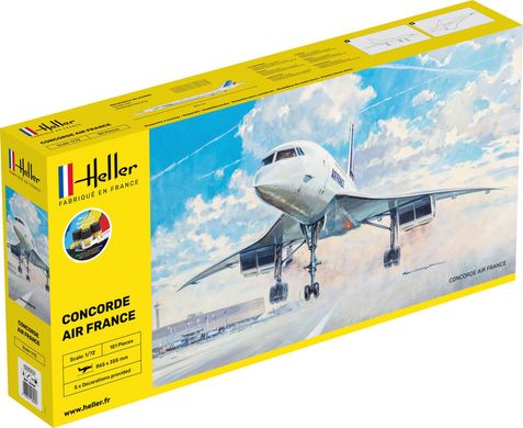 Prefab model 1/72 aircraft Starter Kit Concorde Air France Heller 56469