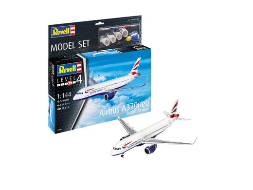 Assembled model 1/144 airplane Airbus A320 neo British Airways Model Set Revell 63840