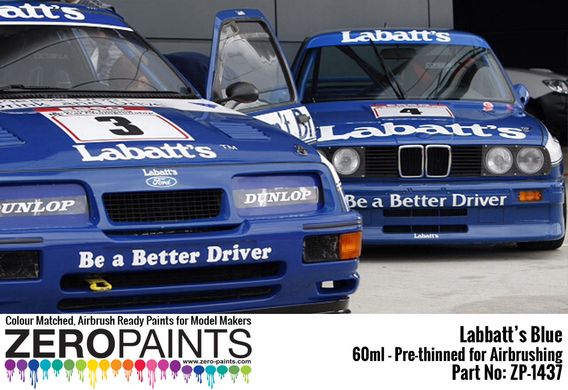 Синяя краска Zero Paints Labatt's 60 мл (BMW M3, Ford Sierra RS500 Cosworth) ZP-1437