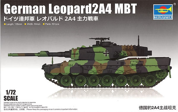 Сборная модель 1/72 боевой танк German Leopard 2A4 MBT Trumpeter 07190