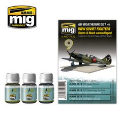 Набір для везерінгу Радянських літаків WWII Soviet Airplanes (Green & Black Camouflages) Ammo Mig 7422
