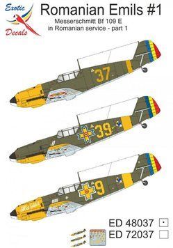 Decals 1:48 Bf109E in Romanian service - part 1 Exotic Decals ED48037
