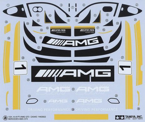 Збірна модель 1/24 автомобіль Mercedes-AMG GT3 Tamiya 24345