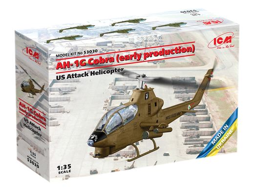 Сборная модель 1/35 Американский ударный вертолет AH-1G Cobra (раннее производство) ICM 53030