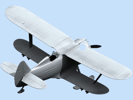 Збірна модель 1/48 літак I-153, Радянський винищувач-біплан 2 Світової війни (зимова версія) ICM 48096