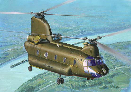 Assembled model 1/144 transport helicopter CH-47D Chinook Revell 03825