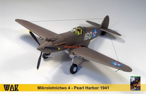 Paper model 1/50 four aircraft series Pearl Harbor Curtiss P-40B Tomahawk, Mitsubishi A6M2 Zero, A
