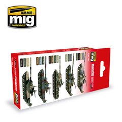 Набір акрилових фарб Кольори камуфляжу москальської техніки Ammo Mig 7161