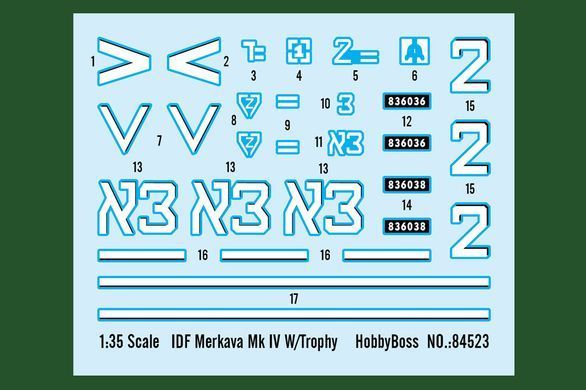 Assembled model 1/35 Israeli Merkava Type 4 main battle tank - with trophy system HobbyBoss 84523