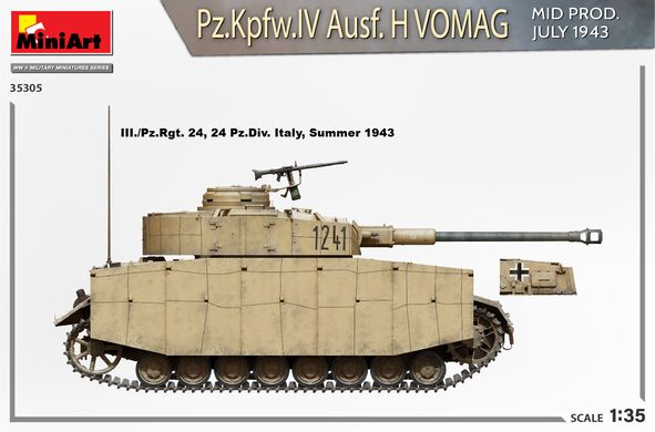Збірна модель 1/35 танк Pz.Kpfw.IV Ausf. H Vomag MiniArt 35305