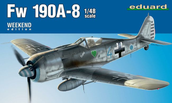 Сборная модель немецкого истребителя Fw 190A-8 Weekend edition Eduard 84122
