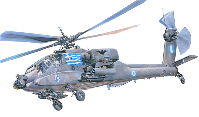 Сборная модель 1/72 вертолет AH-64A Acropol Apache MisterCraft D-39