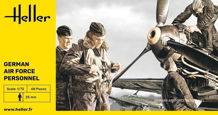 Prefab model 1:72 figure personnel of the German Air Force Deutsche Luftwaffe Personal Heller 49655