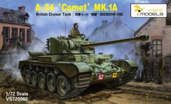Assembled model 1/72 tank A-34 'Comet' MK.1A British Cruiser Tank Vespid Models VS720002