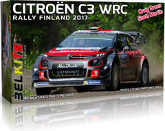 Prefab model 1/24 car Citroën C3 WRC 2017 Rally Finland 2017 Belkits BEL-018
