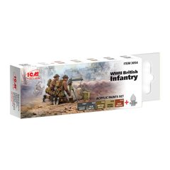 Set of acrylic paints "British Infantry of the Second World War" 6x12 ml. ICM 3054