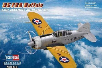 Assembled model 1:72 American fighter US F2A Buffalo Hobby Boss 80290
