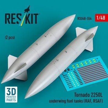 Масштабна модель 1:48 підкрилові паливні баки Tornado 2250L (2 шт.) 3D Reskit RSU48-0554