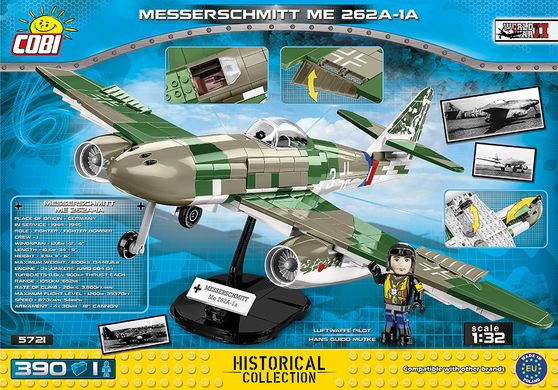 Учебный конструктор немецкий истребитель с реактивным двигателем Messerschmitt Me262 A-1a СОВI 5721