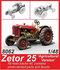 Assembled model 1/48 tractor Zetor 25 Agricultural Version CMK 8062