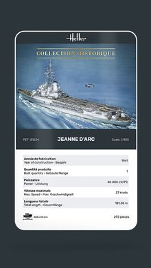 Prefab model 1/400 Jeanne d'Arc Heller 81034 class helicopter cruiser