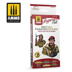 Set of acrylic paints of British paratroopers Red Devils of the Second World War British Paratroopers Red Devils WWII Set Ammo Mig 7045