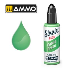 Acrylic matte farbe for applying shadows Goblin Green Matt Shader Ammo Mig 0742
