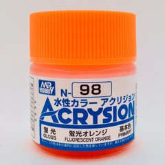 Акриловая краска Acrysion (N) Fluorescent Orange Mr.Hobby N098