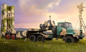 Assembly model 1:35 KrAZ-260B tractor with 5P85TE TEL S-300PMU S-300PMU HobbyBoss 85511