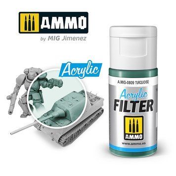 Акриловый фильтр Бирюзовый FILTER (Turquoise) Ammo Mig 0809