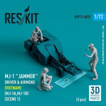 Фігури 1:72 водій і авіатори MJ-1 "Jammer" (В'єтнам) (MJ-1A,MJ-1B) (сцена 1) (3 шт.) (3D-друк) Reskit RSF72-0025