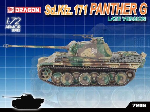Собирательная модель 1/72 танк Sd.Kfz. 171 Panther G Late Version Dragon D7206