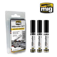 Набір маркерів для імітації потьоків бруду Кольори голого металу (Bare Metal Colors) Ammo Mig 7508