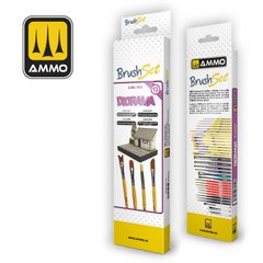 Набір пензлів для діорам (Dioramas Brushes Set (4 pcs) Ammo Mig 7613
