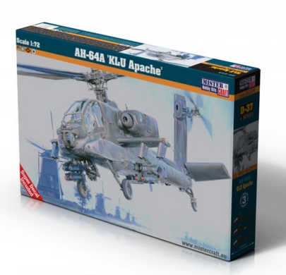 Assembled model 1/72 helicopter AH-64A KLU Apache MisterCraft D-37