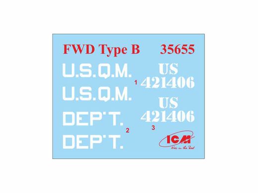 Сборная модель 1/35 FWD Type B, Грузчик армии США 1СВ ICM 35655