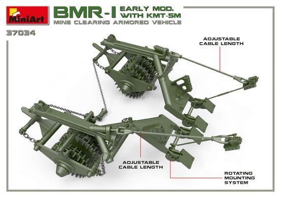 Сборная модель 1/35 бронированная машина разминирования BMR-1 Early Mod. с КМТ-5М MiniArt 37034