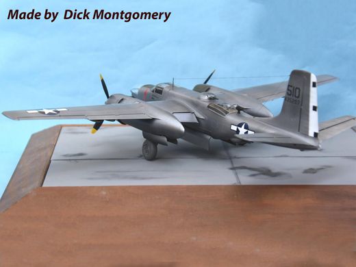 Assembled model 1/48 aircraft A-26S-15 Invader, American bomber II SV ICM 48283