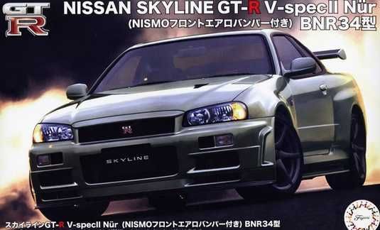 1:24 Scale Model Kit: Skyline GT-R V-Spec II Nür with Nismo Front